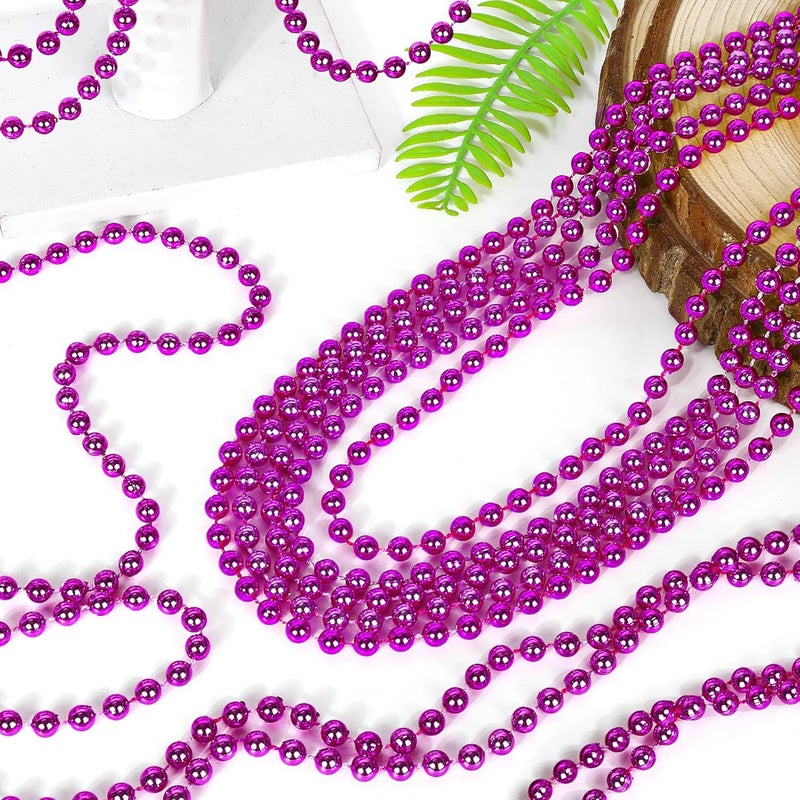 VLUV 36Pcs Beaded Necklace, Mardi Gras Beads Necklaces Accessories, 33 Inch Bead Costume for Women Man, Festival Parade Throw Supplies - Image 4